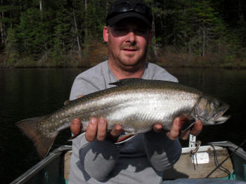 A beauty speck taken on a small EGB spoon casting the shoreline 