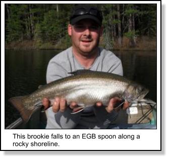 Brook Trout Fishing with a spoon