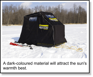 A dark-coloured material will attract the sun's warmth best.