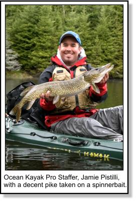 Ocean Kayak Pro Staffer, Jamie Pistilli, with a decent pike taken on a spinnerbait.